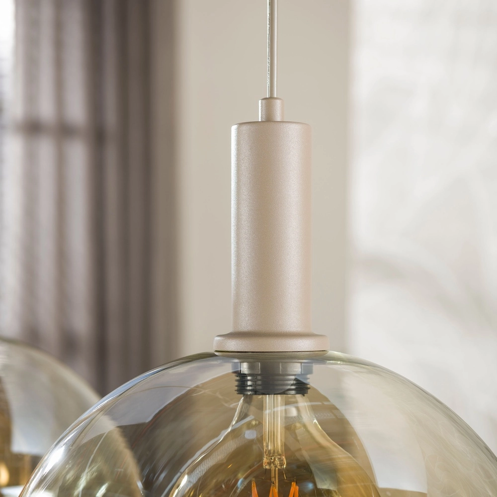 Design hanglamp Sfera 3-lichts zand bruin Lyora 8716803515147