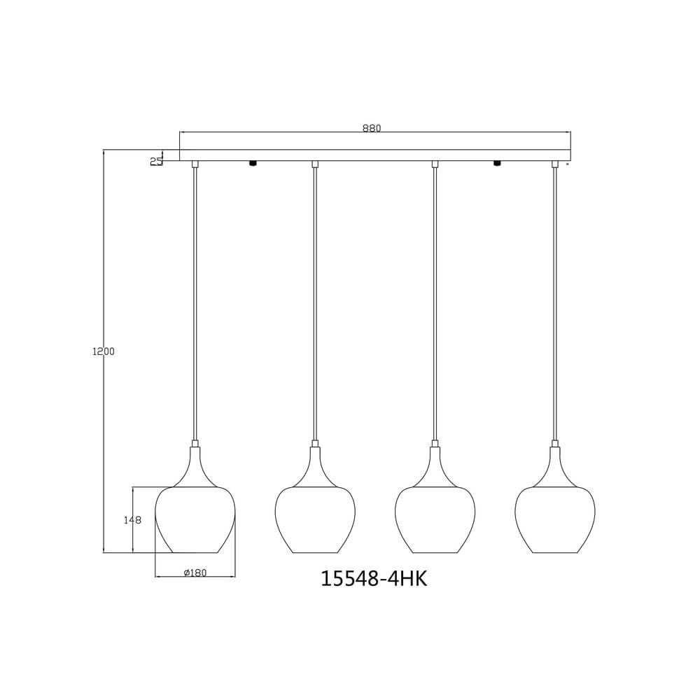 Anthracite pendant lamp Maxy with white glass 4-lights Globo 9007371456178