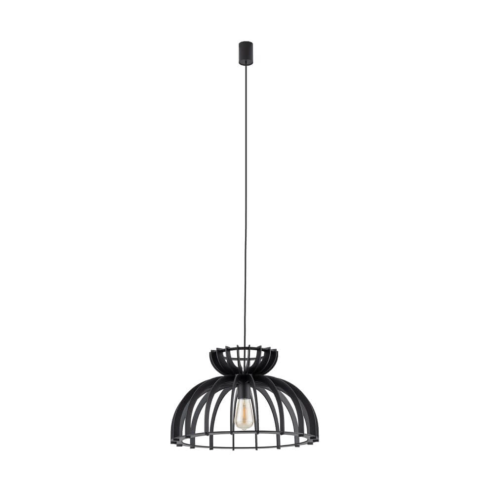 Wooden hanging lamp Kymi Ø 48cm - black Lyora 5903139105750