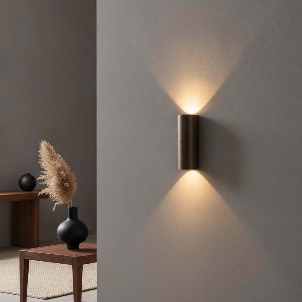 Sleek wall spotlight Brody 2 Dim to Warm Dark Antique Brown