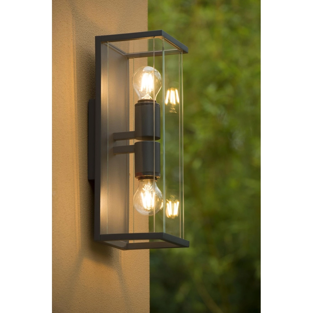 Sleek wall lamp Claire double anthracite Lucide 5411212271495