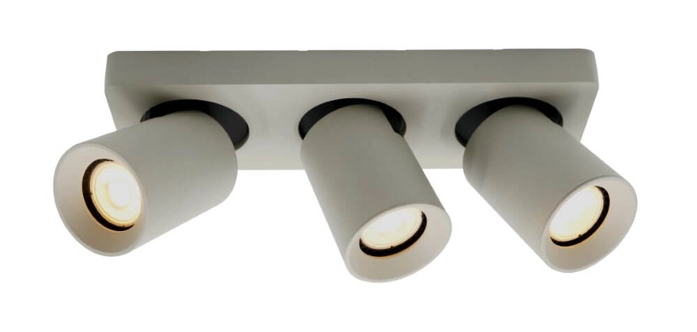 3-light surface-mounted spotlight Megano gray orientable