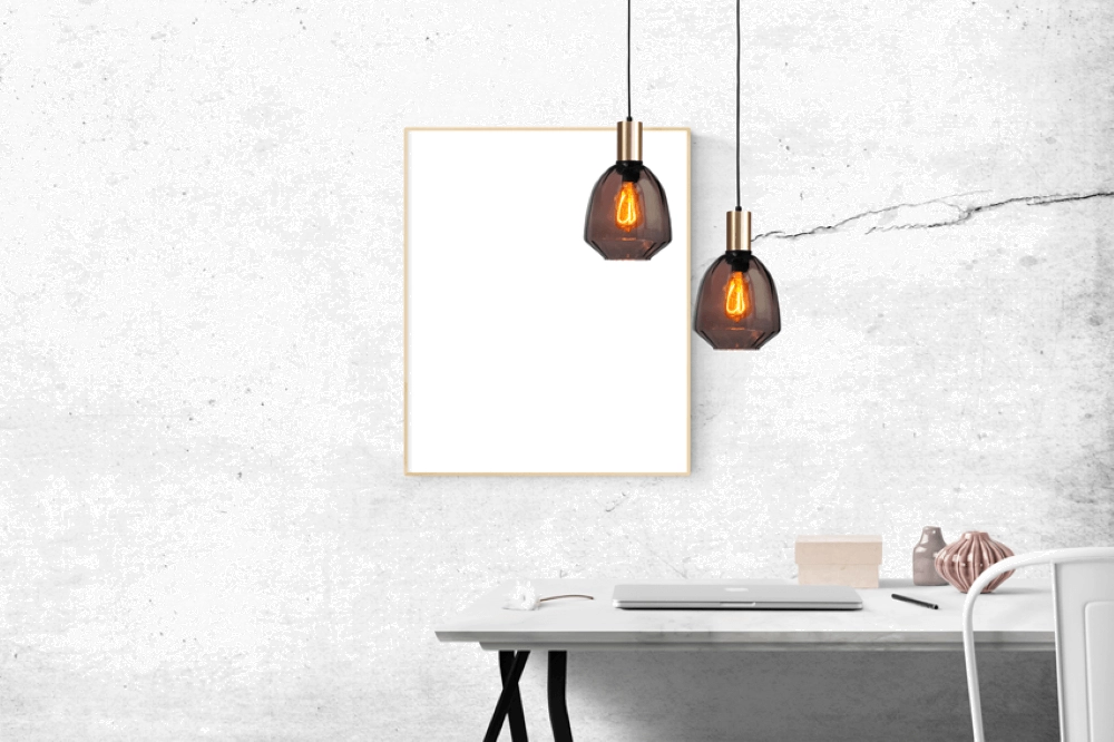 Hanging lamp gold Porto with Nicolette red glass - Ø 20cm Masterlight 8718121269252