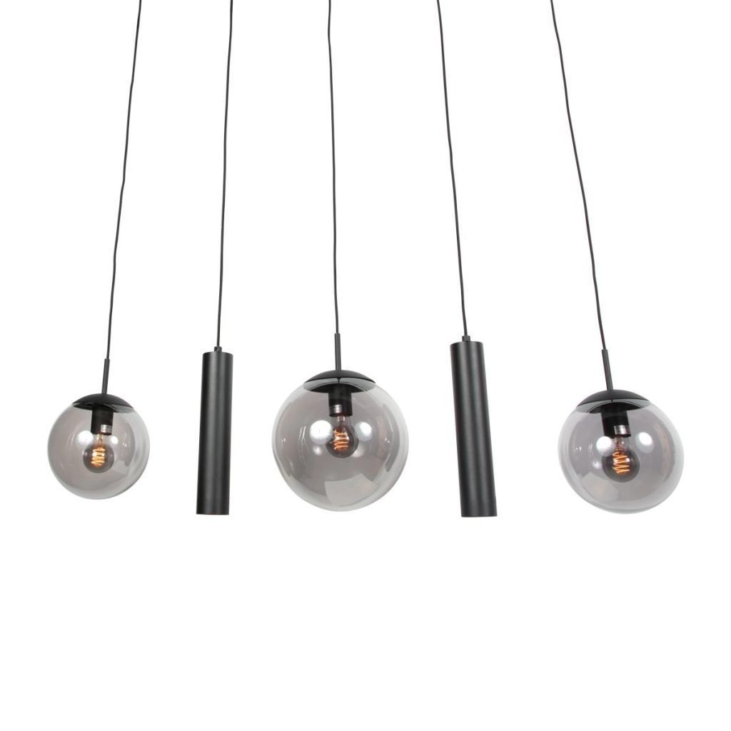 Design pendant lamp Bollique 5-light black Steinhauer 8712746187687