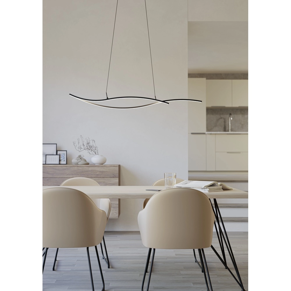 Chic LED pendant lamp Grisolia 115cm - black Eglo 9008606316175