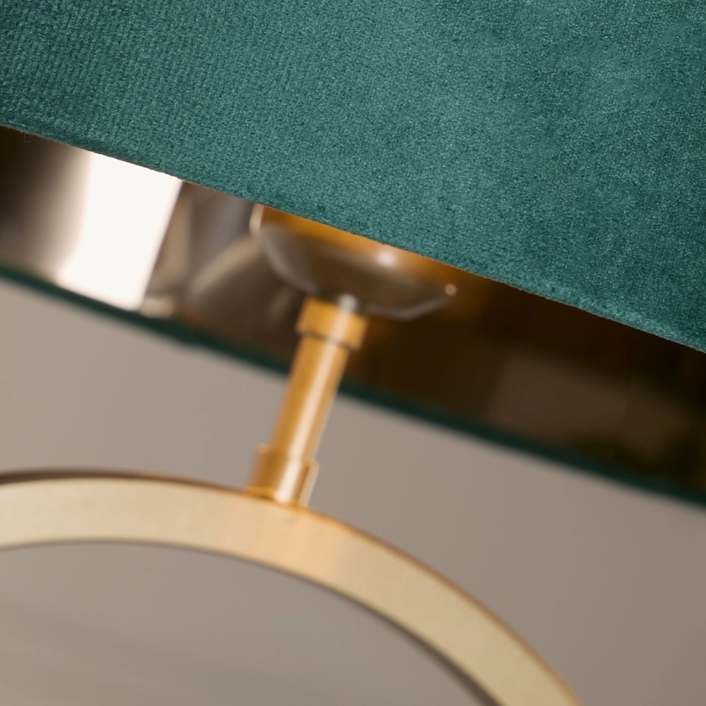 Table lamp Elegant bronze with emerald cap Searchlight 5053423305530