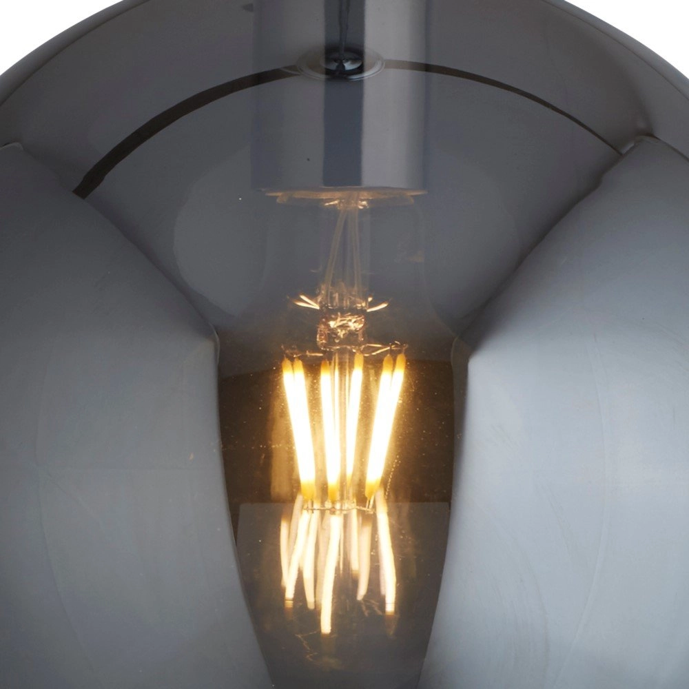 Glass pendant lamp Balls Ø 25cm chrome with smoke glass Searchlight 5053423096162