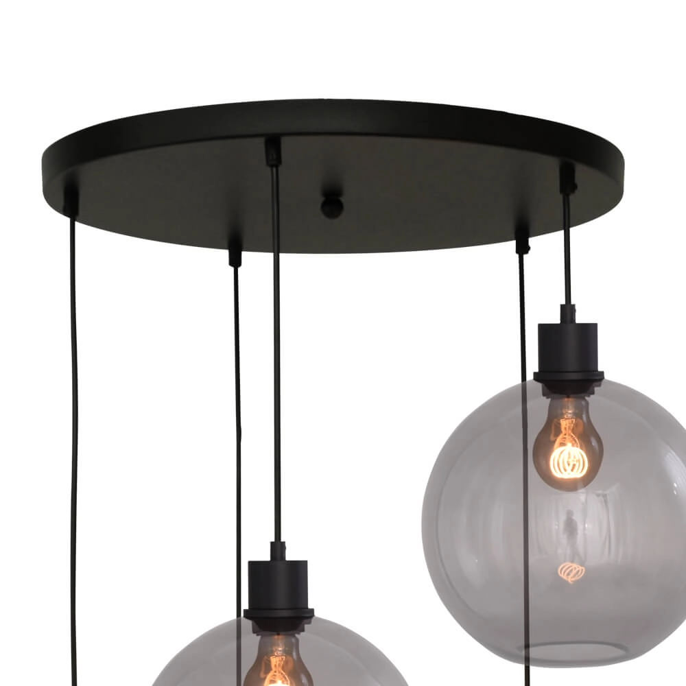 Vide hanging lamp Lazise 5x Ø 20cm black Masterlight 8718121303574