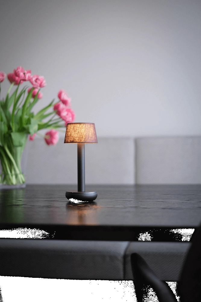 Rechargeable table lamp Two Black Brown linen Humble 7446023312370