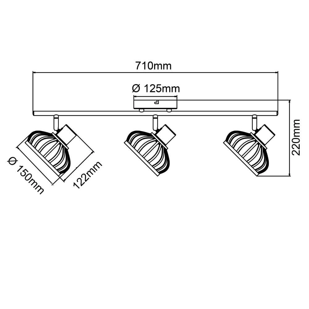 Wooden ceiling lamp Norah 3-light Brilliant 4004353409530
