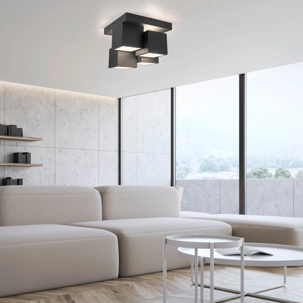 Black ceiling lamp Tetris black Just Light 4043689004538