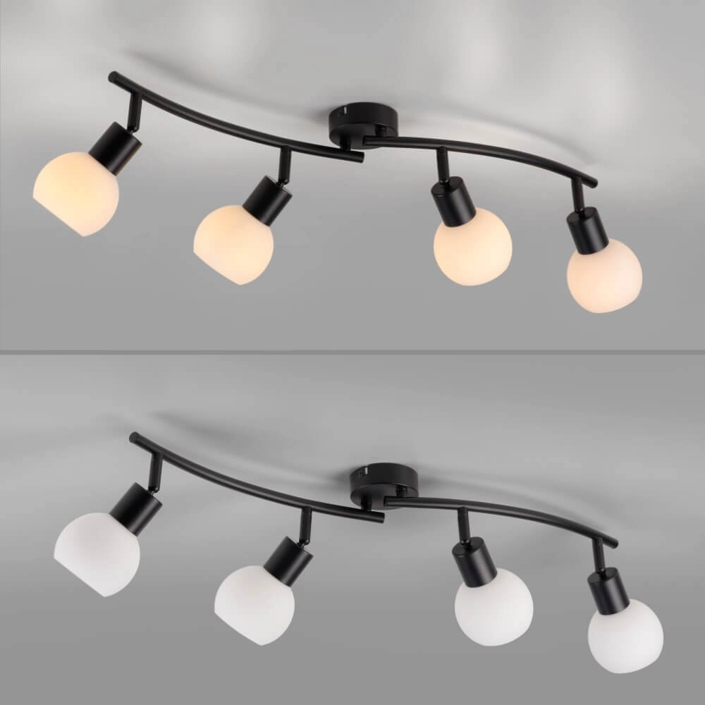 Black ceiling lamp Loki 4-light Just Light 4043689000790