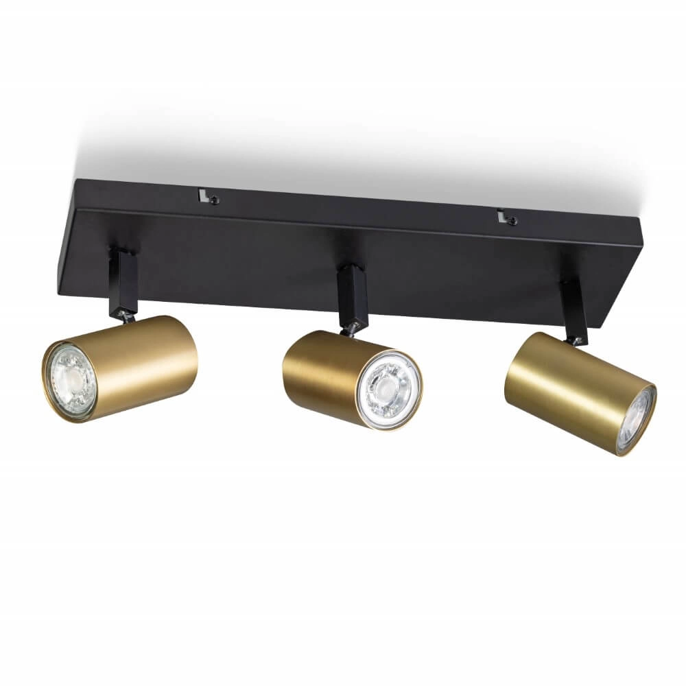 3-light ceiling spotlight The Common black with gold