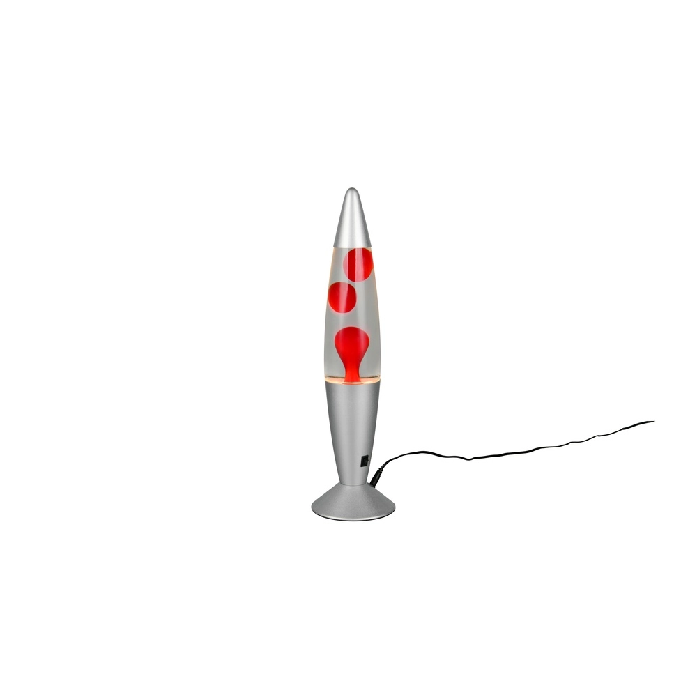 Lava lamp Vesuv silver with red