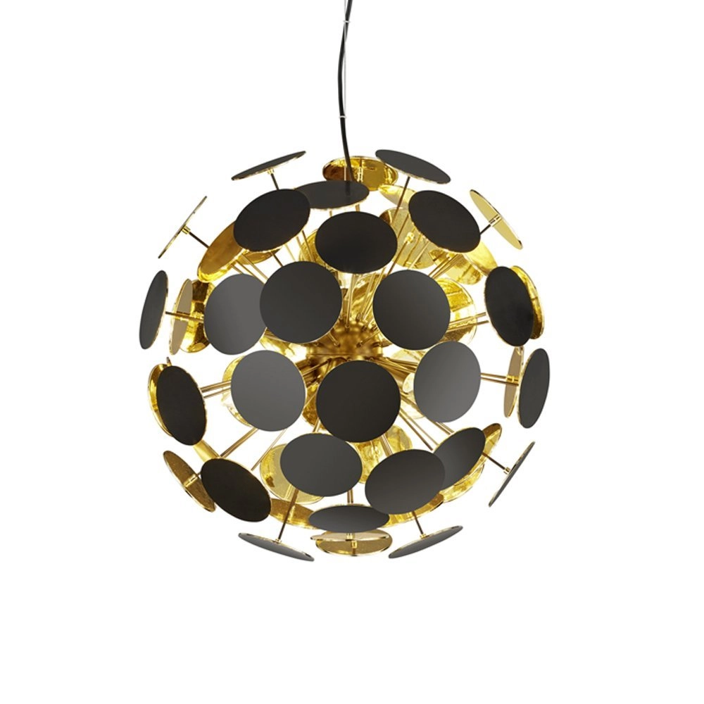 Pendant lamp Discalgo 54cm black with gold