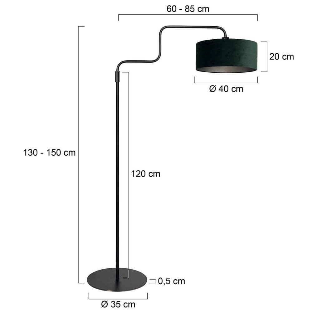 Floor lamp Bloeba black with green hood Steinhauer 8712746176971
