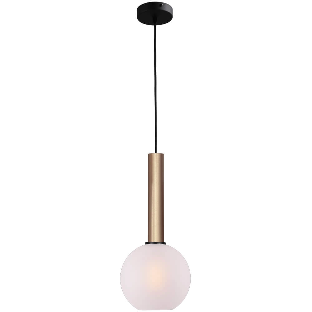 Hanging lamp Ø 20cm Bella 2 Brass gold with matt white glass