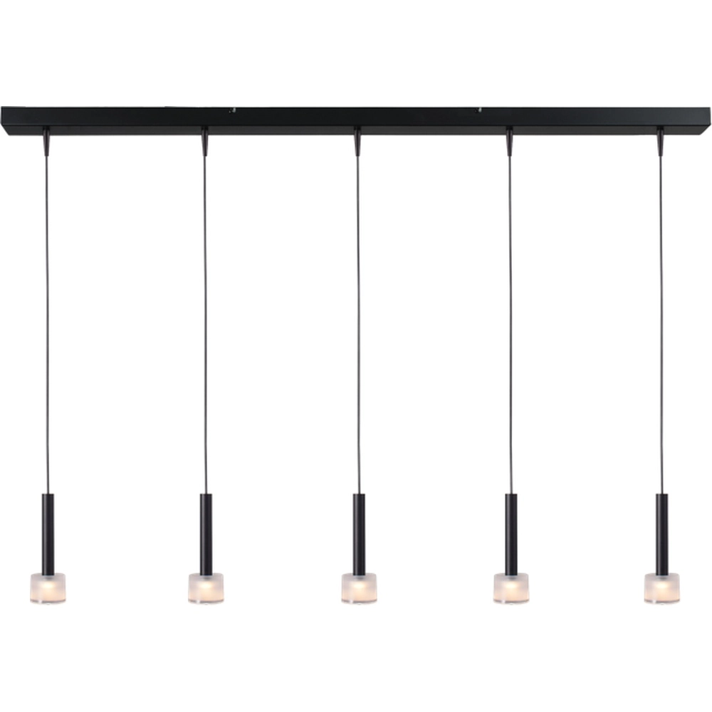 5-light pendant lamp Fabro LED - Black