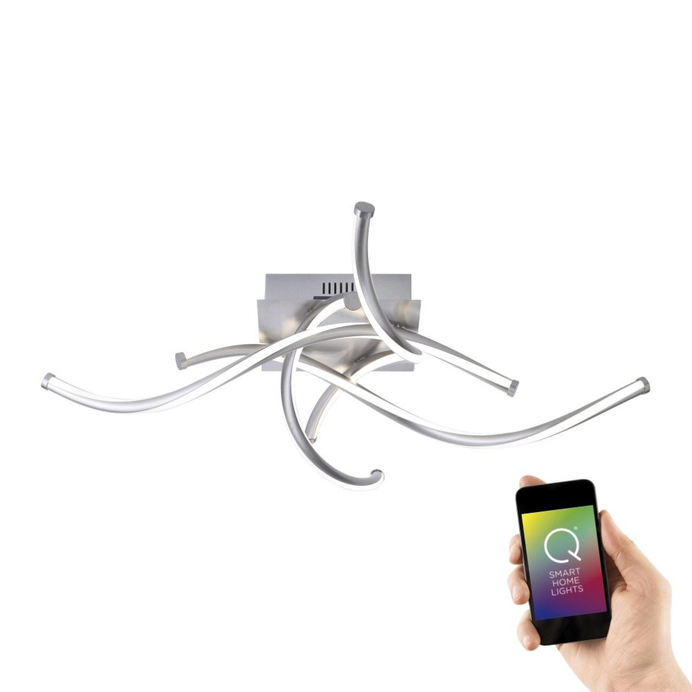 Smart ceiling lamp Q-Malina 4x12.5w - 2700-5000K metallic gray Paul Neuhaus 4012248324677