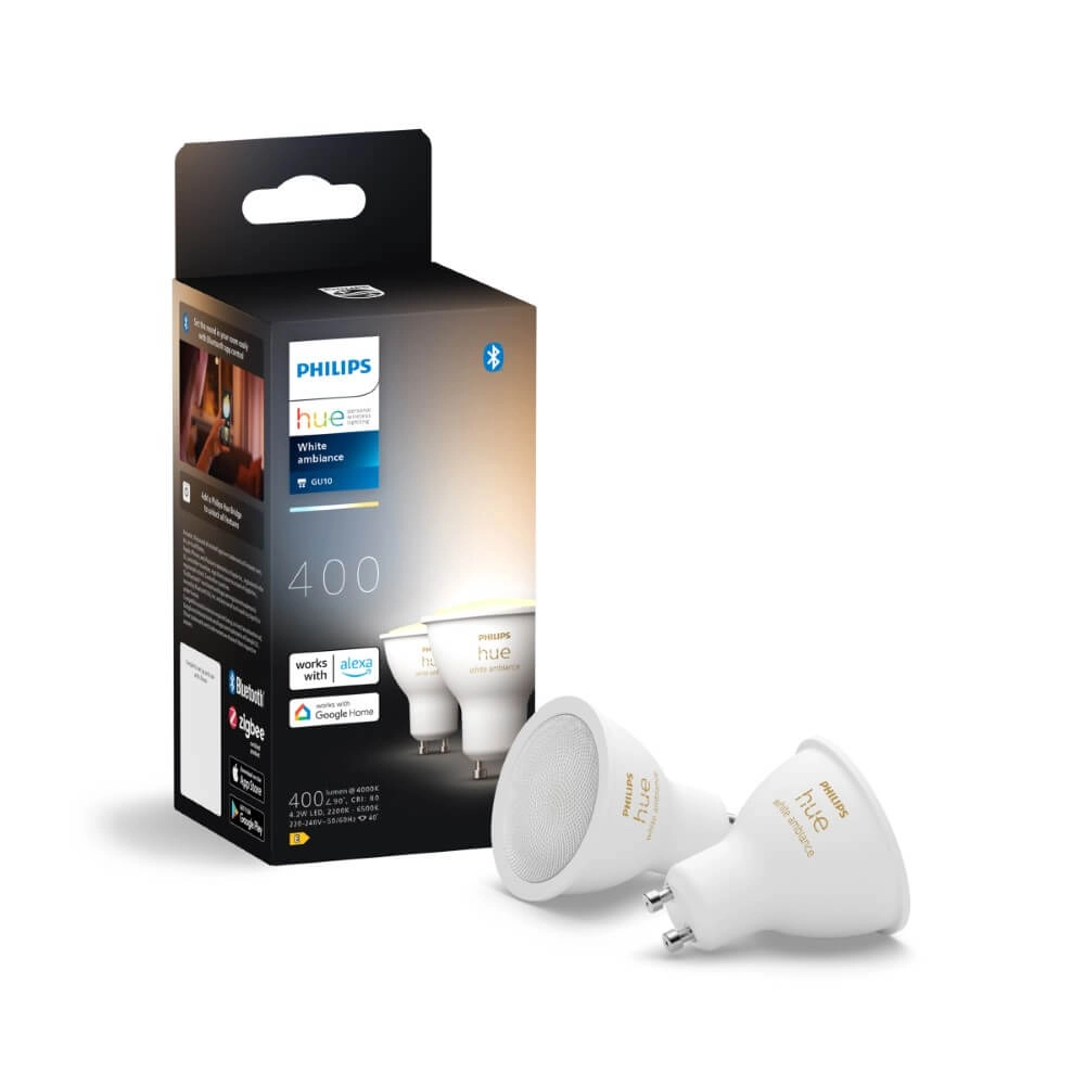Light source Hue GU10 - 4,2W - White Ambiance set of 2 Philips 8720169230033