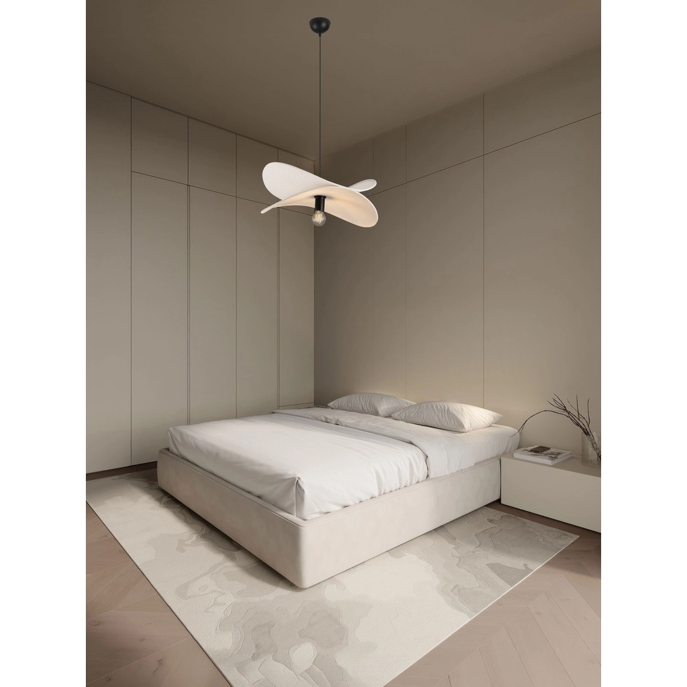 Modern pendant lamp Luve black with beige