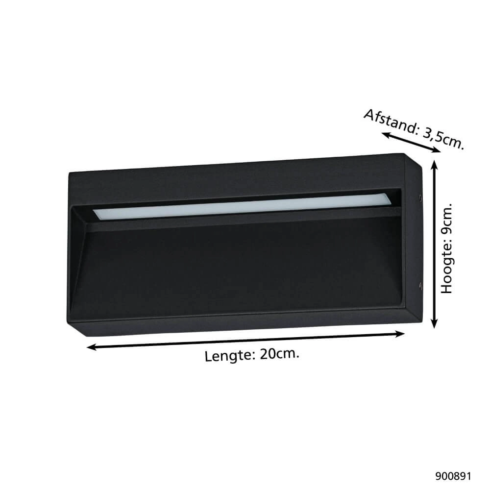 Black stair lighting Maruggio elongated - outdoor Eglo 9008606264032