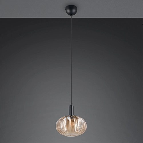 Classic pendant lamp Elvezia Amber glass Trio 4017807677768