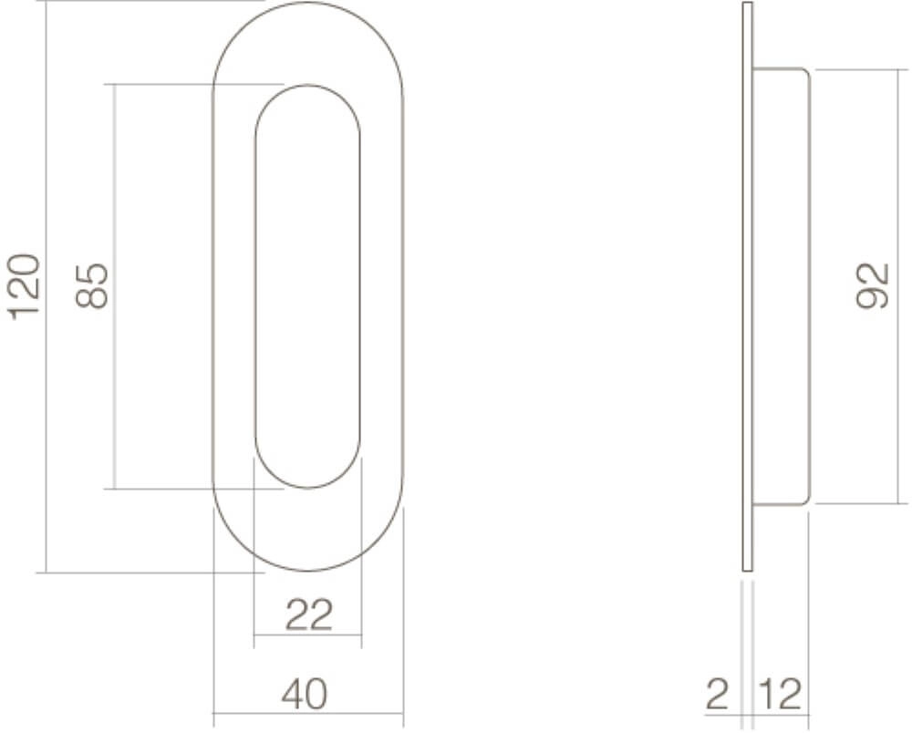 Sliding door handle Alvro oval black Intersteel 8714186371510