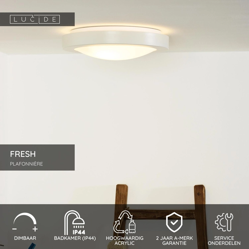 Ceiling light Fresh Ø 35cm white Lucide 5411212790545