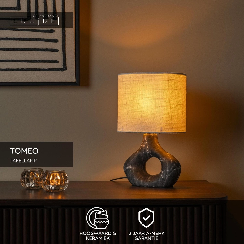 Table lamp Tomeo black with white hood Lucide 5411212470287