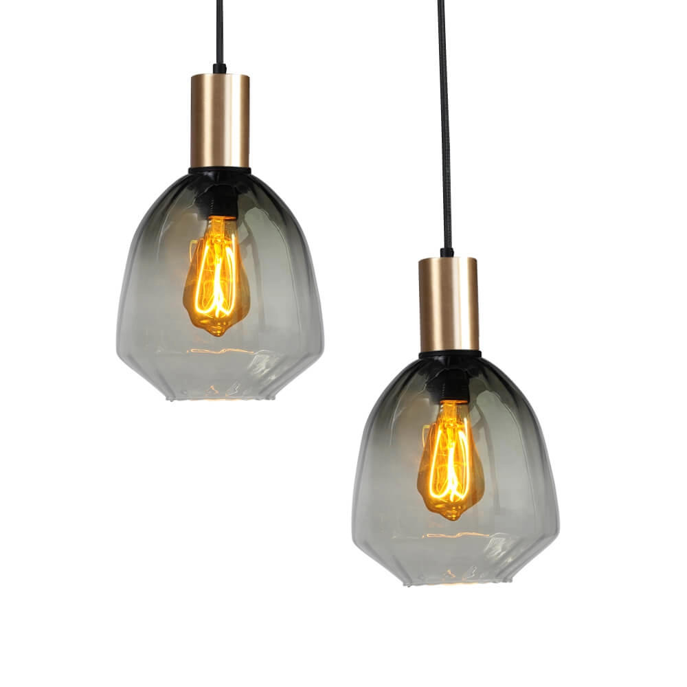 6-light hanging lamp - gold - Porto with Nicolette green glasses Masterlight 8718121270647