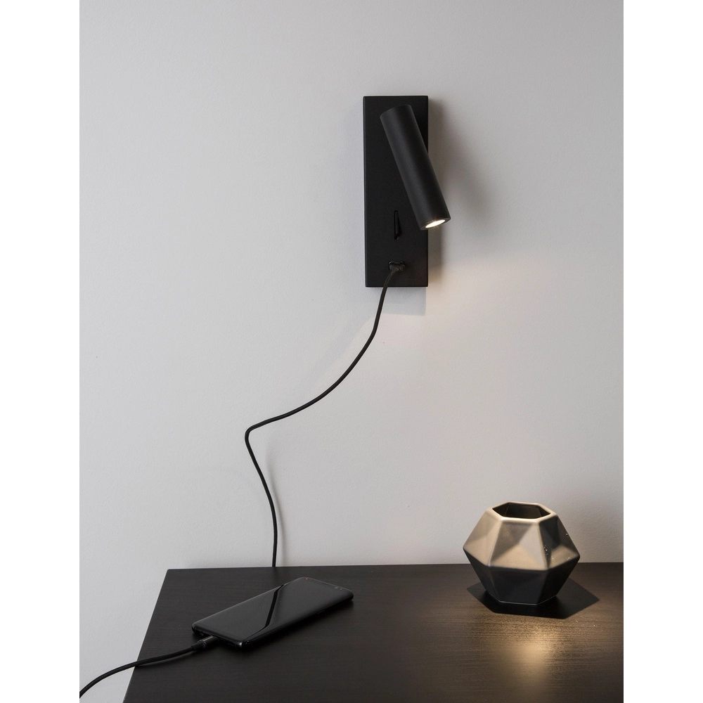 Bedside lamp Fuse Black with USB Lyora 5212017423719