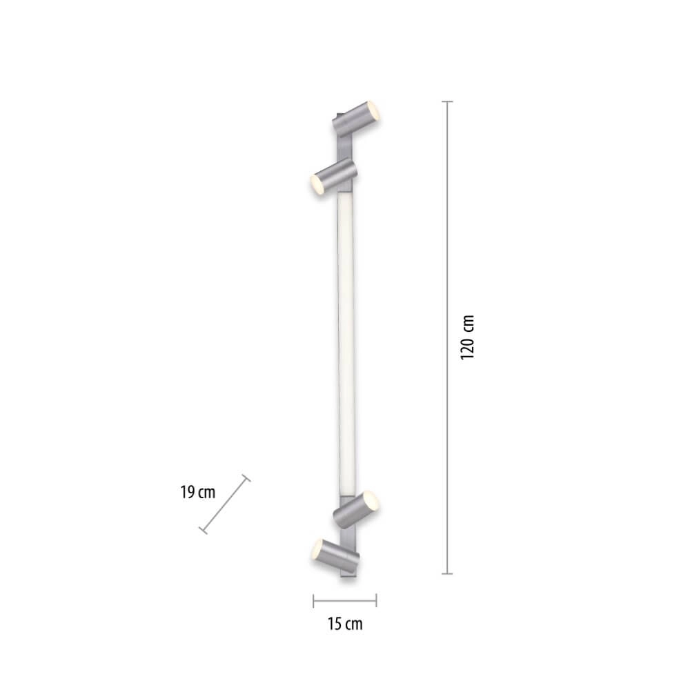Sleek ceiling lamp Pure Lines Spot aluminum Paul Neuhaus 4012248366370