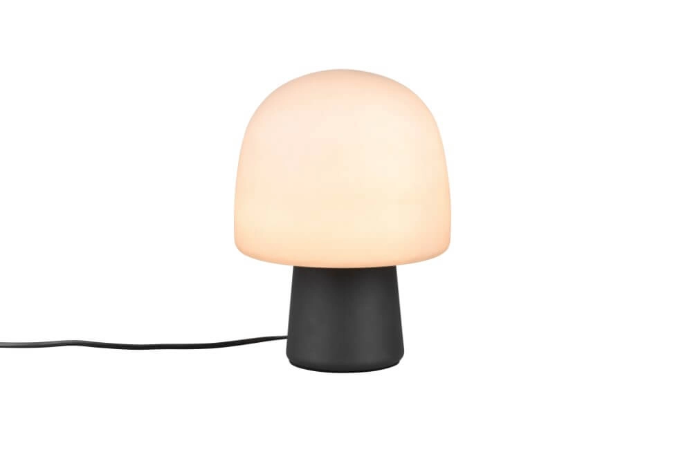 Mushroom table lamp Steen black with taupe glass Trio 4017807622683