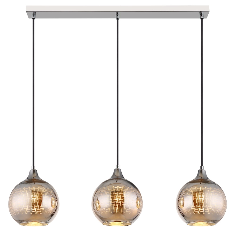 3-light pendant lamp Lourdes white Globo 9007371509072