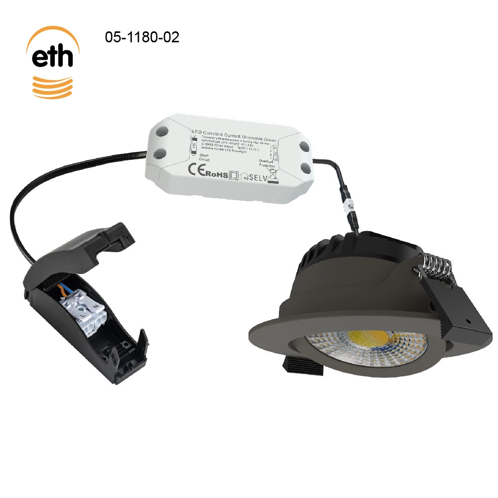 Led recessed spotlight Ronin IP44 - anodic brown ETH 8720195311188
