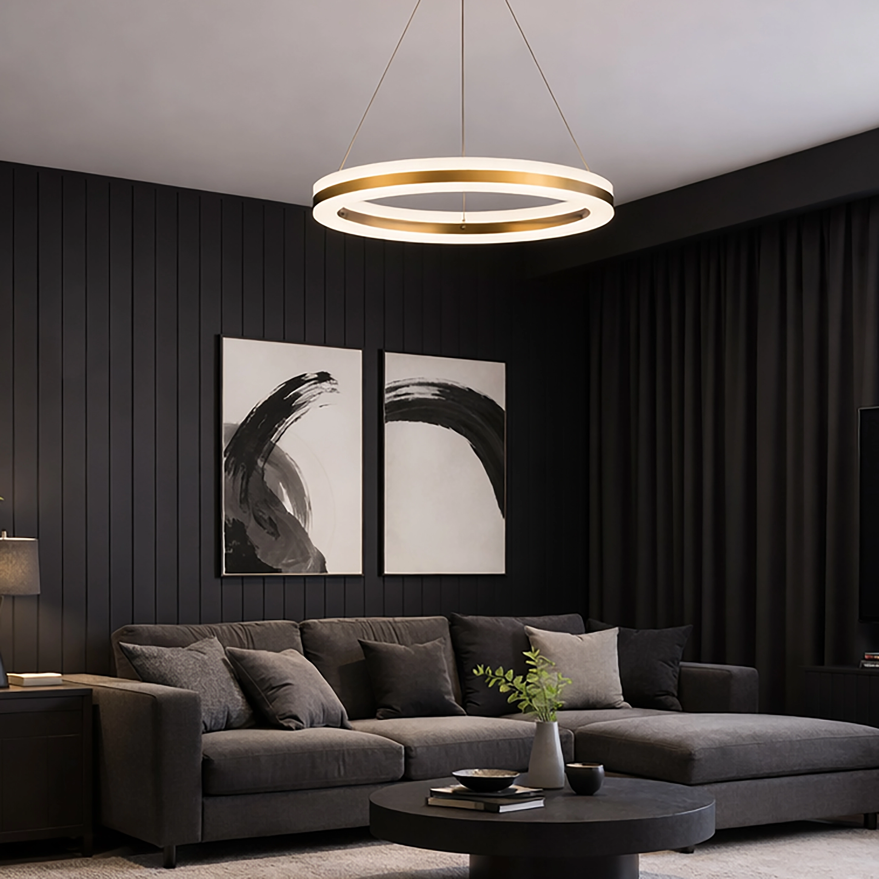 Design pendant lamp Ada Ø 100cm gold Lyora 5053423315485