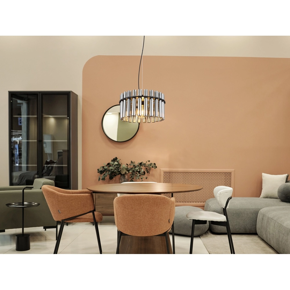 Pendant lamp Gorley II black with glass rods Globo 9007371586110