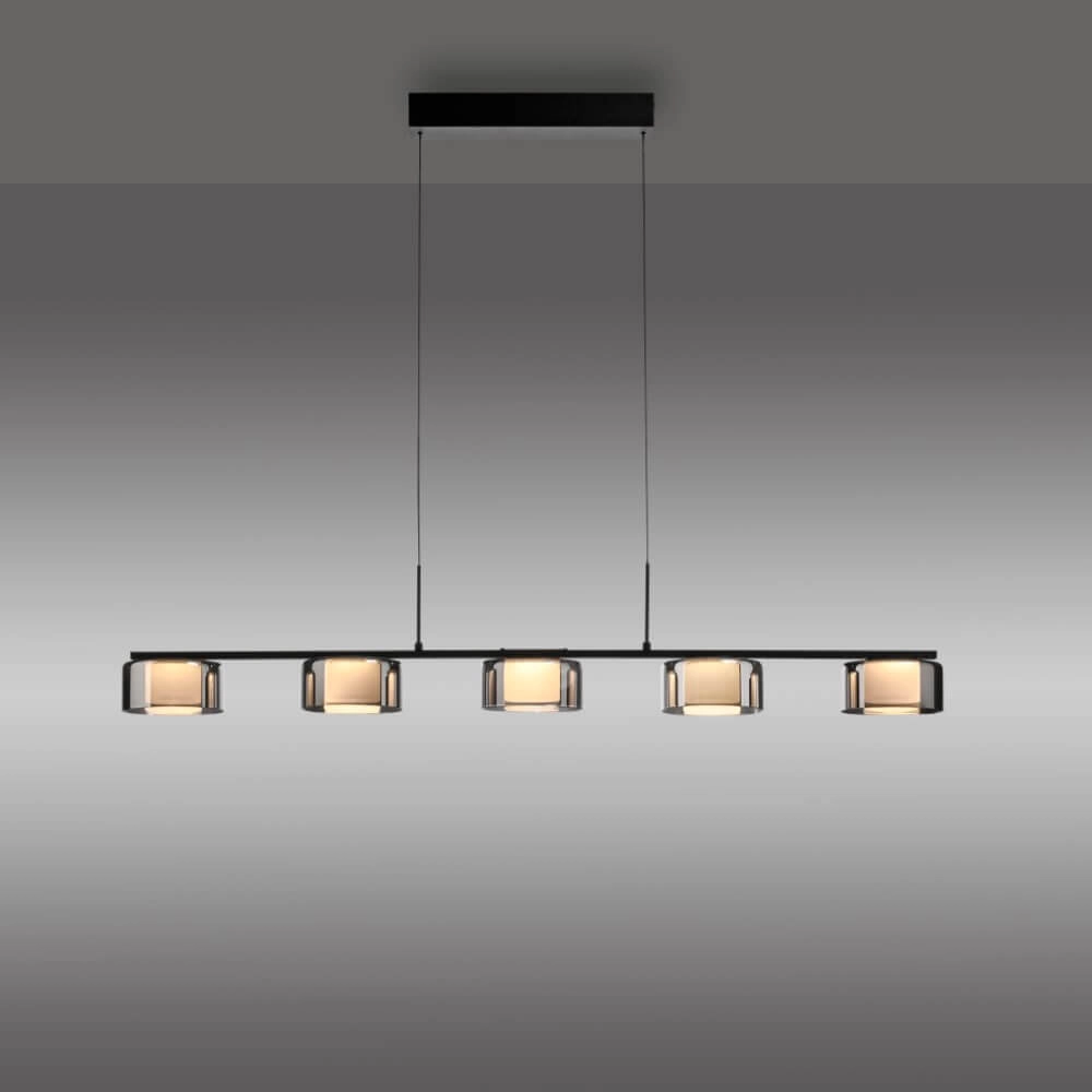 5-light pendant lamp Rika black Paul Neuhaus 4012248383100