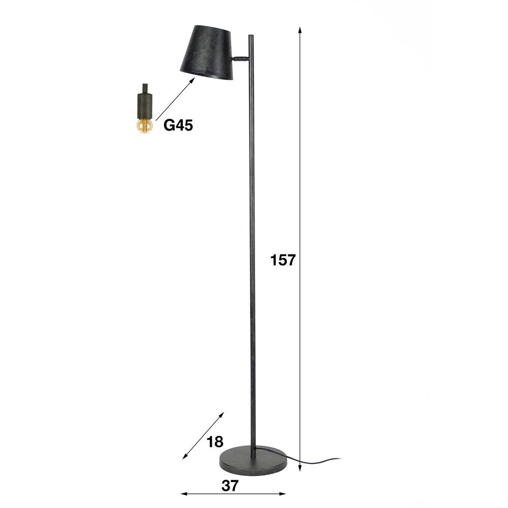 Metal Floor Lamp Flex 157cm - charcoal Lyora 8716803512474