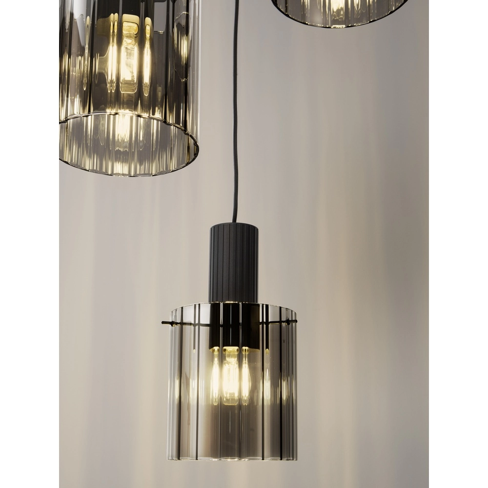 Design pendant lamp Mirbi 3-light black round Lyora 5212017468437