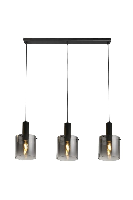 Black pendant lamp Sweden 3-light straight