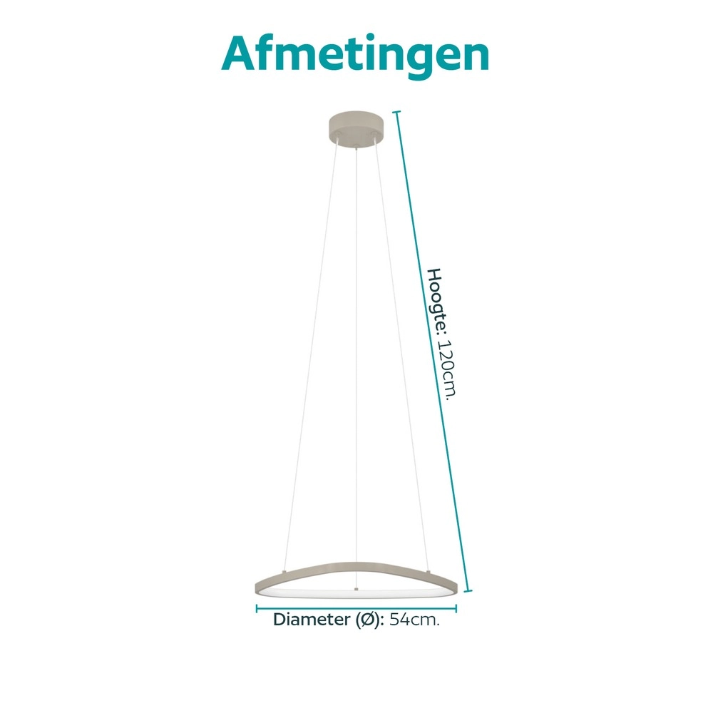 Modern pendant lamp Leporano sand brown