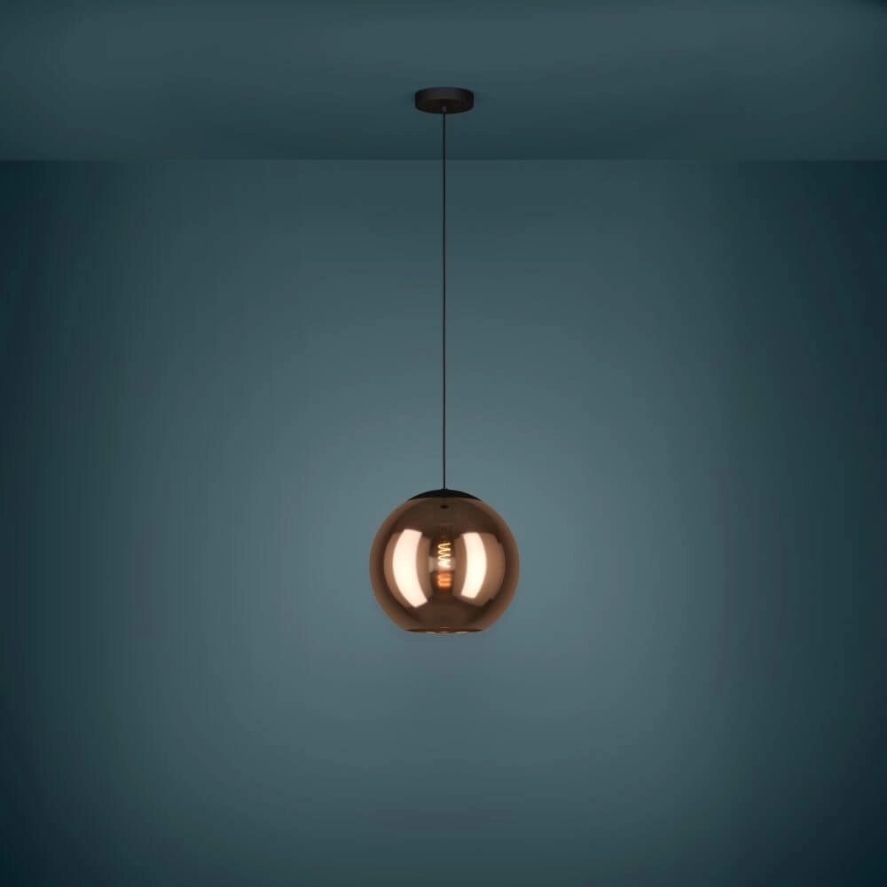 Hanging lamp with red copper glass Cordoba Ø 30cm Stars of Light 9008606221431