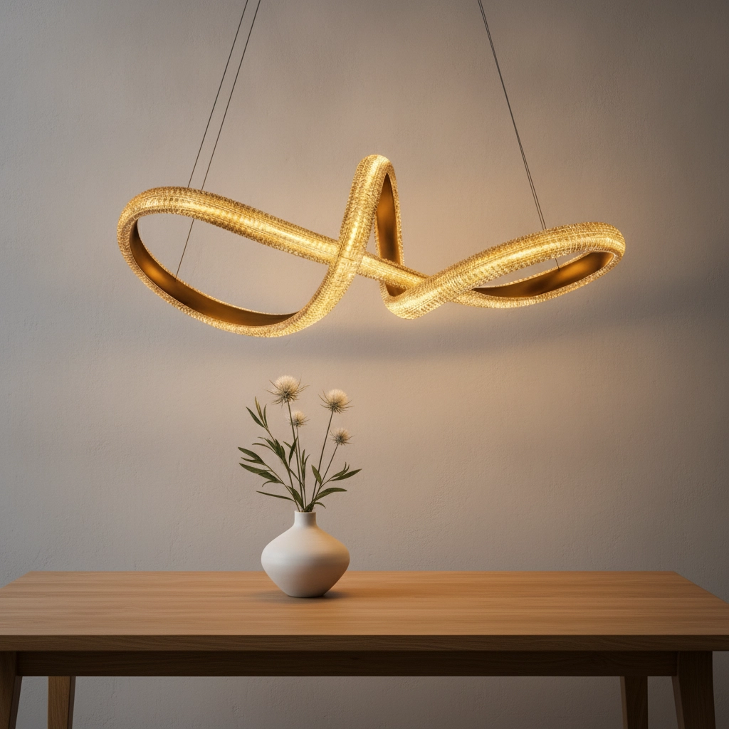 Pendant lamp Medora Curl gold 75cm