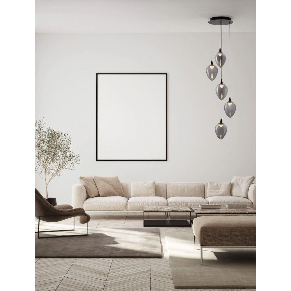 Pendant lamp Nali 5-light smoke glass Lyora 5212017477781