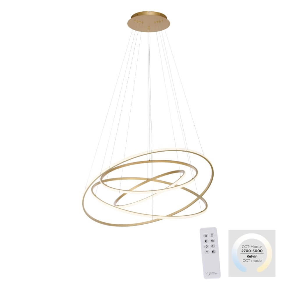 Modern pendant lamp Tessara brass Paul Neuhaus 4012248372661