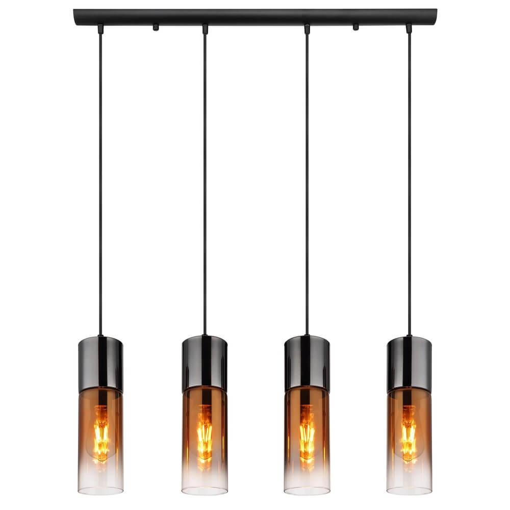 Sleek pendant lamp Annika 4-light gunmetal Globo 9007371471157