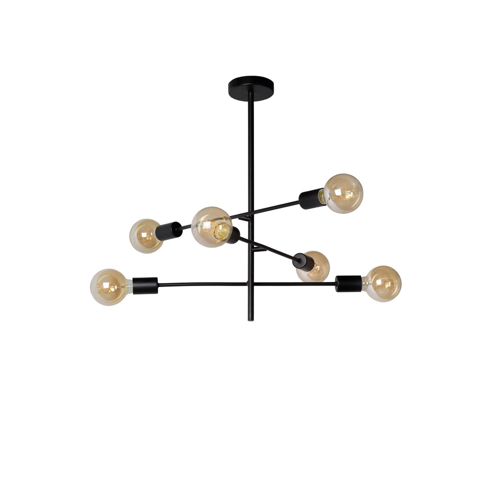 Ceiling lamp Lester black 6-lights