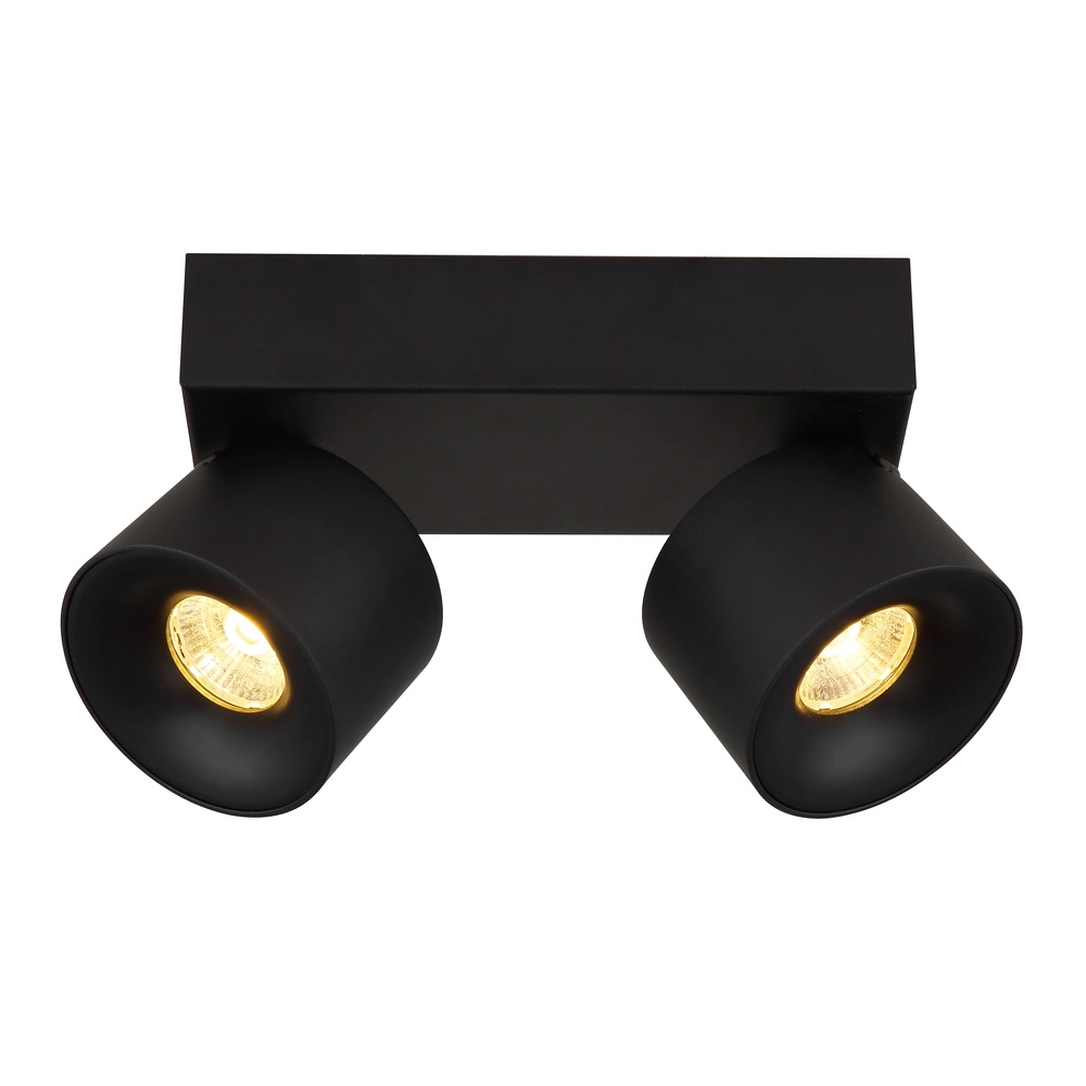 Sleek ceiling lamp Rae 2-light black Globo 9007371447640